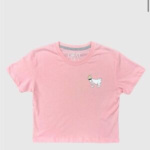 GOAT Kids Pink Short Sleeve Tee with Embroidered Goat